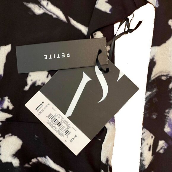 Simply Vera Vera Wang | NWT Petite Purple, Black, & White Button Down Top | PXL - Picture 9 of 9